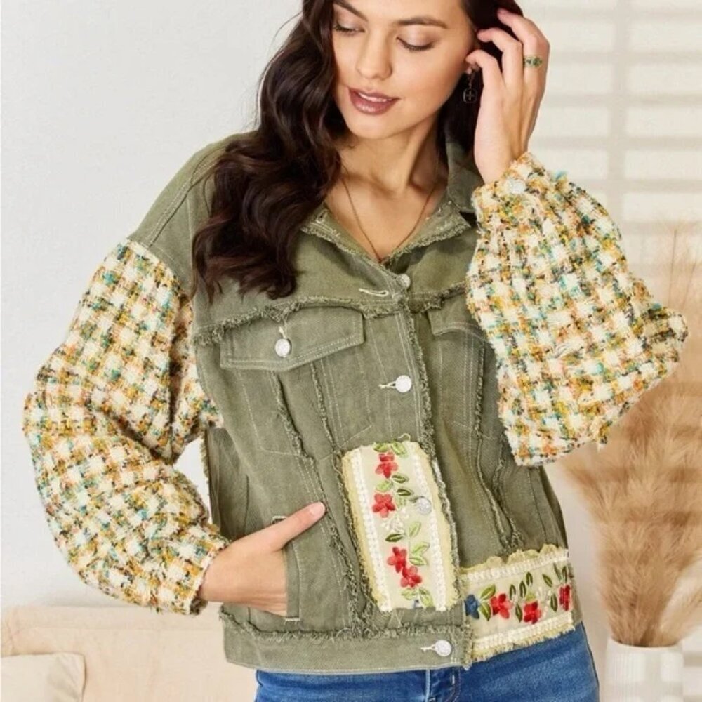 *NEW* POL Olive Embroidered Jacket - Picture 2 of 12